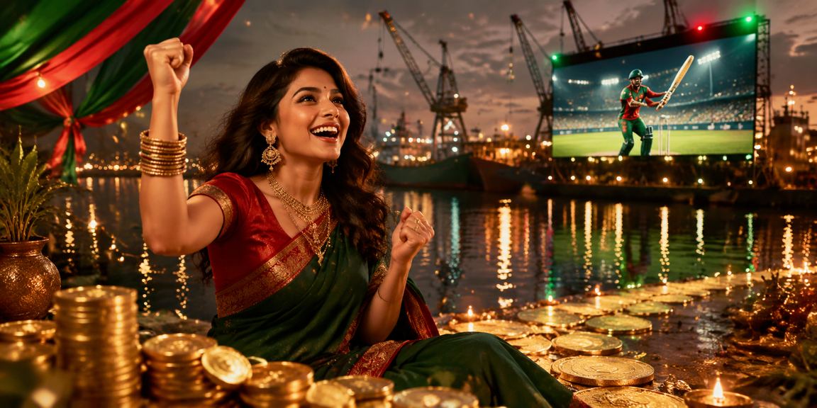 Cricket betting in Khulna — red and green theme